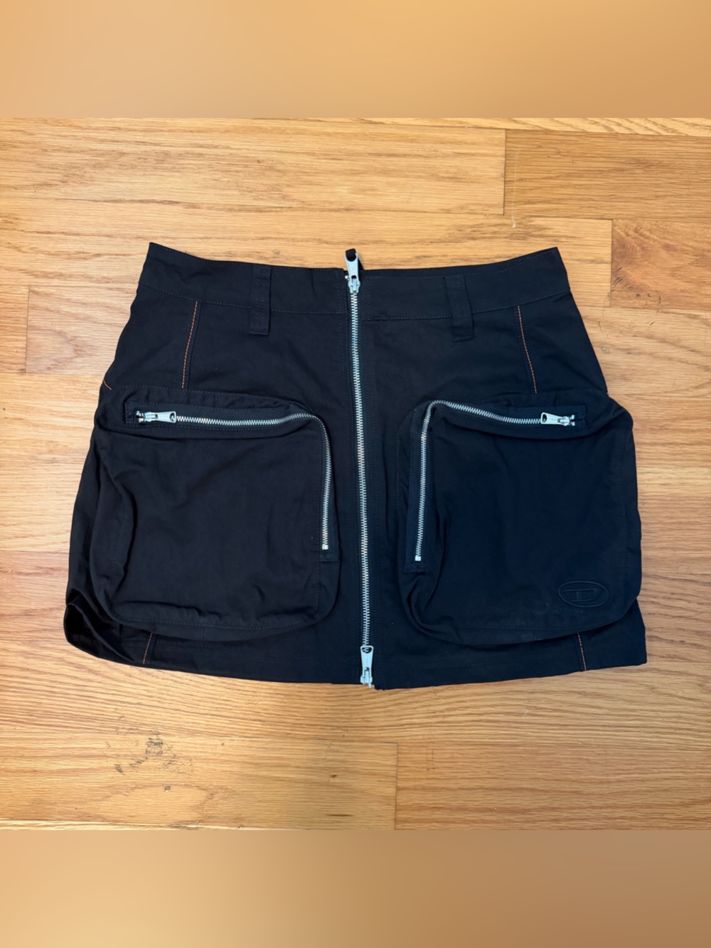 Diesel Black Cargo Mini Skirt